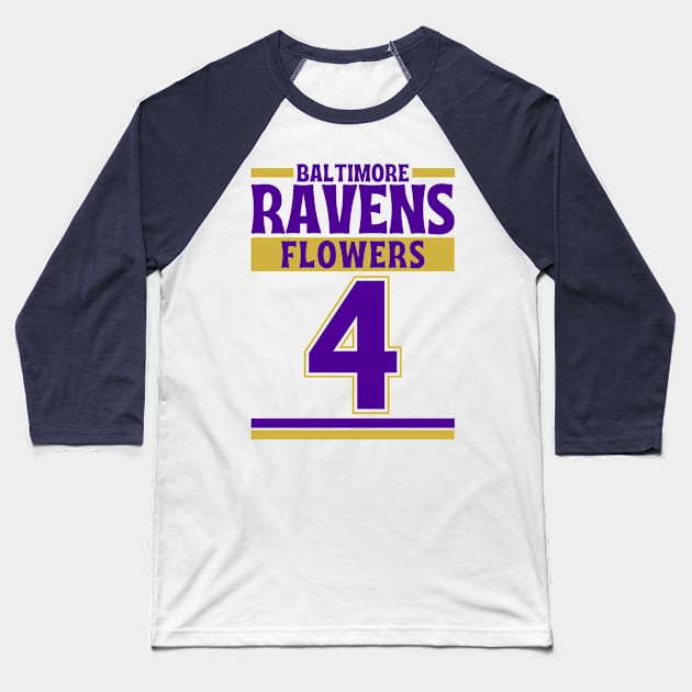 Baltimore Ravens Flowers 4 Edition 3 Baseball T-Shirt by Astronaut.co